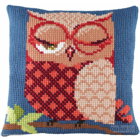 Pako, kit coussin au point de croix Chouette (PA003.080)