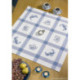 Permin, kit facile nappe vaisselle et fleurs bleues (PE44-1702)