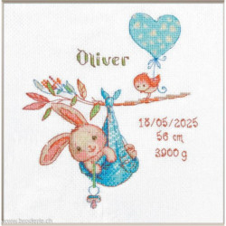 Riolis, kit Boy Birth Sampler (RI1028)
