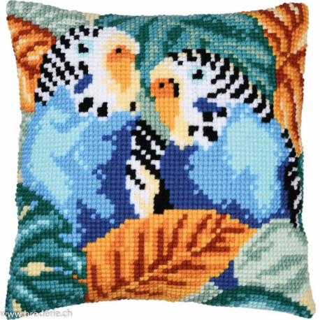 Vervaco, kit coussin au point de croix Perruches (PN0201704)