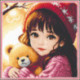 Vervaco, kit Fille avec ours (PN0207590)