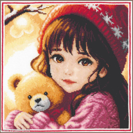 Vervaco, kit Fille avec ours (PN0207590)