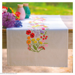 Vervaco, kit imprimé chemin de table Symphonie florale (PN0223388)