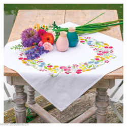Vervaco, kit imprimé nappe Symphonie florale (PN0223394)