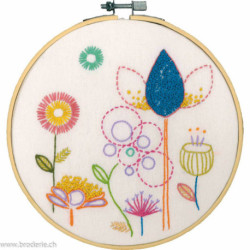 Vervaco, kit imprimé à broder avec cerceau Stylish Florals (PN0222458)