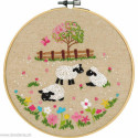 Vervaco, kit imprimé avec cerceau Moutons dans le pré (PN0237492)