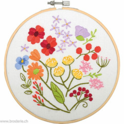 Vervaco, kit imprimé avec cerceau Symphonie florale (PN0223400)