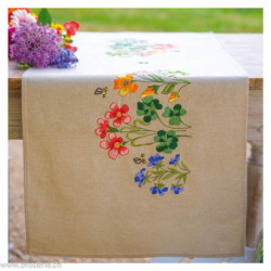 Vervaco, kit imprimé chemin de table Meadow Flowers (PN0222518)