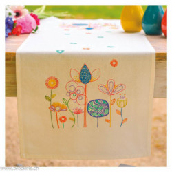 Vervaco, kit imprimé chemin de table Stylish Florals (PN0222446)