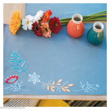 Vervaco, kit imprimé set de table Fleurs et brindilles lot de 2 (PN0231660)