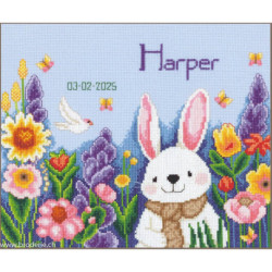 Vervaco, kit naissance Lapin dans le jardin (PN0221962)