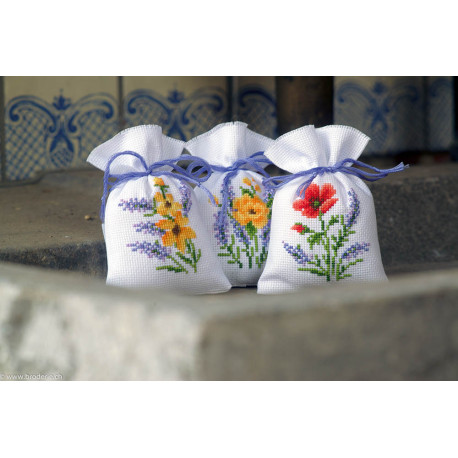 Vervaco, kit sachets Fleurs et lavande lot de 3 (PN0165143)