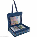 Hobby Gift, sac à ouvrage bleu avec fleurs stylisées (HGPCS674)