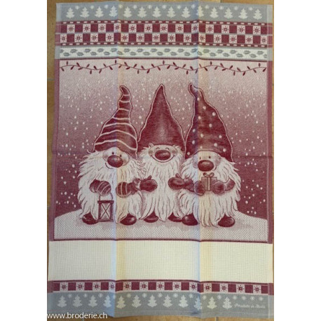Stafil, Linge de cuisine bordeaux 3 lutins (220169-1)