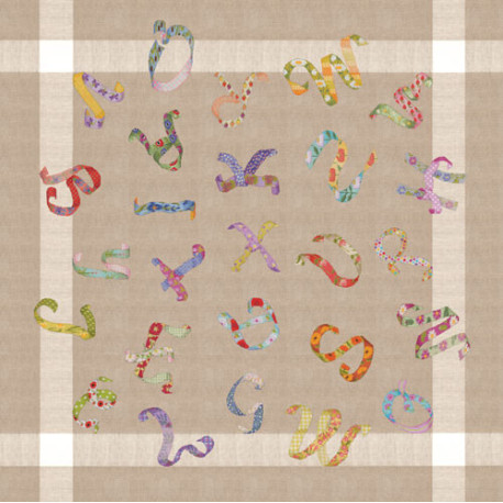 Bonheur des Dames, kit nappe abécédaire rubans fleuris (BD6038)