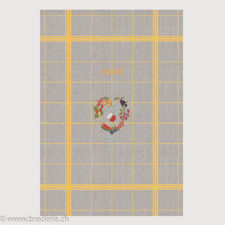 Bonheur des Dames, linge 100% en lin avec grille août (BDTL08)