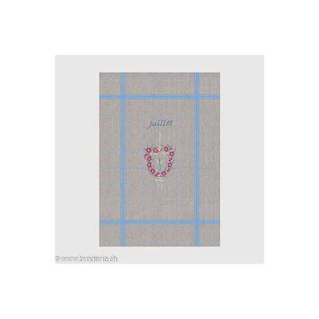 Bonheur des Dames, linge 100% en lin avec grille juillet (BDTL07)