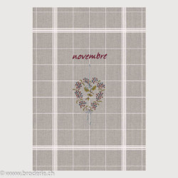 Bonheur des Dames, linge 100% en lin avec grille novembre (BDTL11)