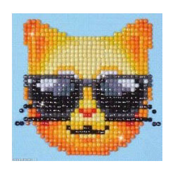 Diamond Dotz, kit diamant niveau 1- CHAT COOL (DD1010)