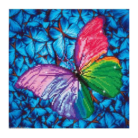Diamond Dotz, kit diamant niveau 2- PAPILLON ROSE (DD5015)