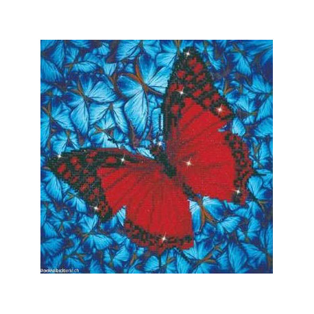 Diamond Dotz, kit diamant niveau 2- PAPILLON ROUGE (DD5020)