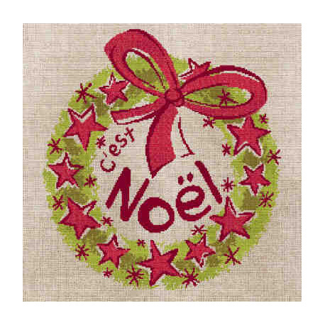 LiliPoints, Grille C'est Noël - couronne (N015)