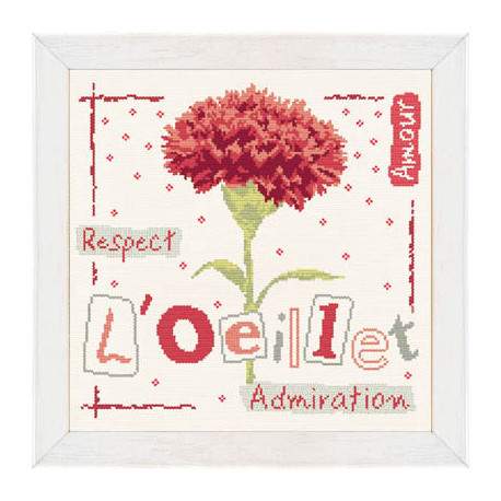 LiliPoints, Grille Côté jardin - l' Oeillet (J009)