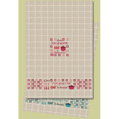 LiliPoints, Grille Modèle pour torchons - Chef à domicile (D004)