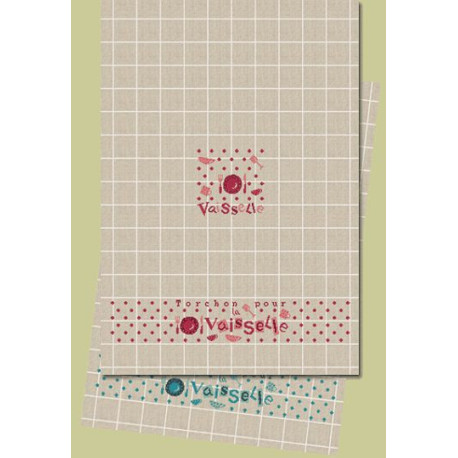 LiliPoints, Grille Modèle pour torchons - Vaisselle (D002)