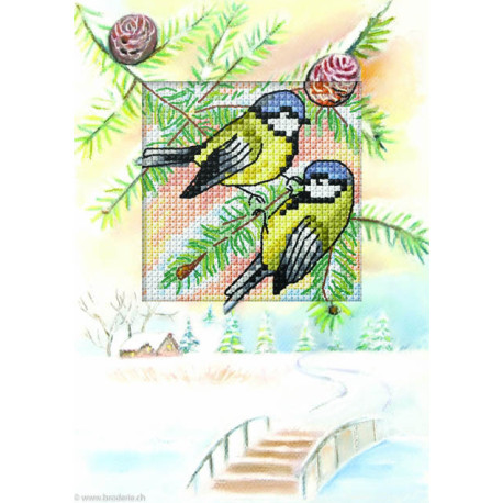 Orchidea, kit Carte de voeux mésanges en hiver (OR6269)