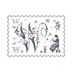 Couleur d'étoile, grille Initiale W (CE0096W)