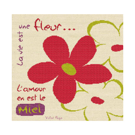 LiliPoints, Grille Bonheur - la vie est une fleur (BN002)