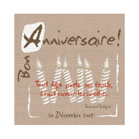 LiliPoints, Grille Fête - Bougies blanches (F004)