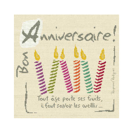 LiliPoints, Grille Fête - Bougies colorées (F005)