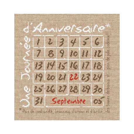 LiliPoints, Grille Fête - Une journée .. Blanc (F006)