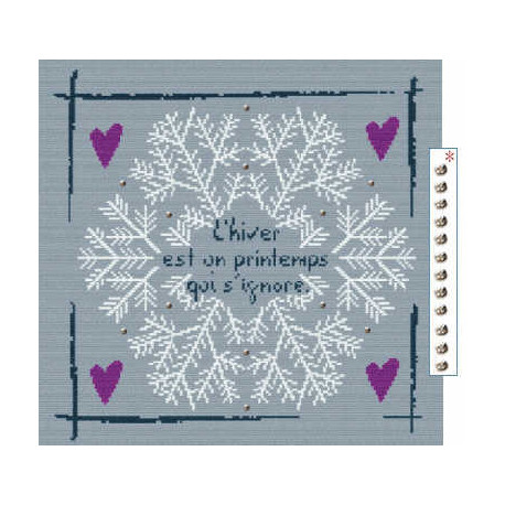 LiliPoints, Grille Montagne - Flocon bleu (H004)