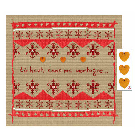 LiliPoints, Grille Montagne - Là-Haut rouge (H002)