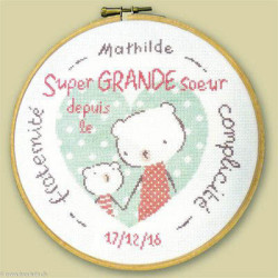 LiliPoints, Grille Naissance - Super grande soeur (B022)