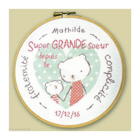LiliPoints, Grille Naissance - Super grande soeur (B022)