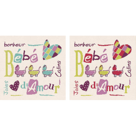 LiliPoints, Grille Naissance- bébé d'amour (B005)