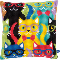 Vervaco, kit coussin Chats à lunettes (PN0155266)