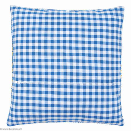 Vervaco, kit dos avec fermeture bleu vichy rectangulaire (PN0154659)