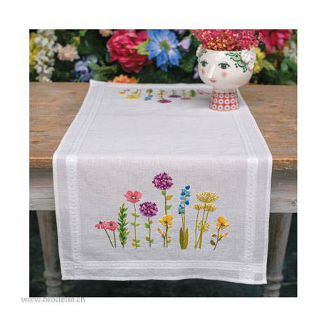 Vervaco, kit imprimé chemin de table Fleurs de printemps (PN0200850)