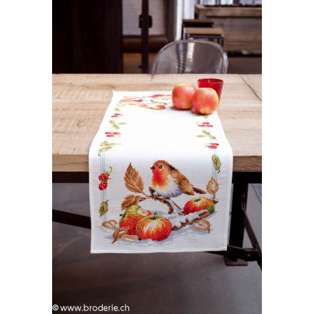 Vervaco, kit nappe rouge-gorge en automne (PN0146877)