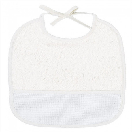 DMC, Bavoir 3 mois éponge blanc (DMC-RS1425)