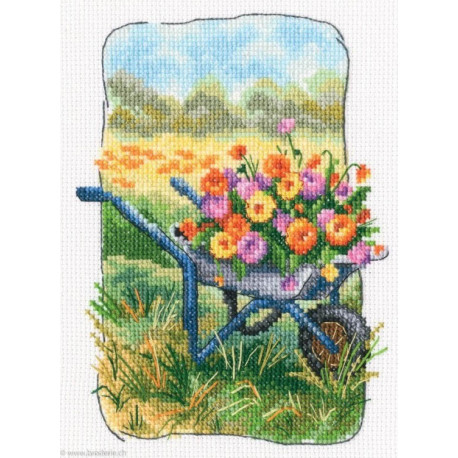 RTO, kit Grandmother's old garden - brouette et fleurs (RTOC347)
