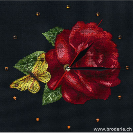 RTO, kit Horloge rose rouge et papillon (RTOM40008)