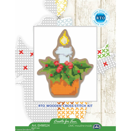 RTO, kit sur bois perforé déco - magnet bougie (RTOEHW024)