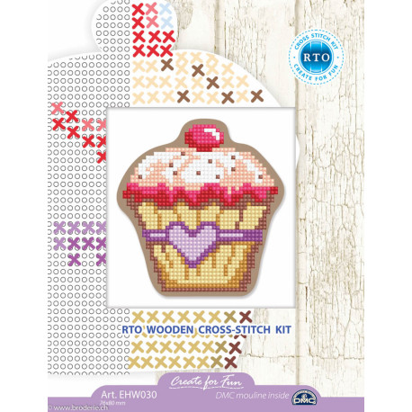 RTO, kit sur bois perforé déco - magnet cupcake (RTOEHW030)