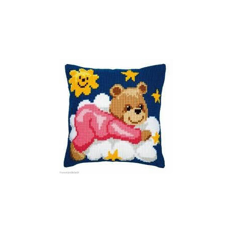 Vervaco, kit coussin Ours rose sur un nuage (PN0008574)